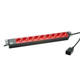 Bachmann Stekkerdoos 19 9x geaard C20 stekker, zwart