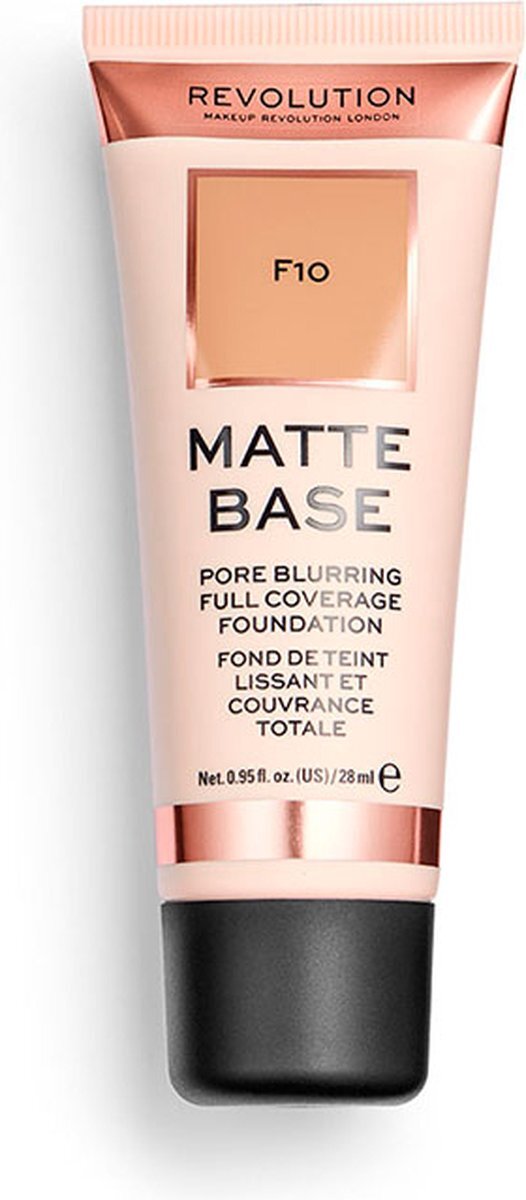 Makeup Revolution Matte Base Pore Blurring Full Coverage Foundation - F10