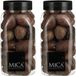 Mica Decorations decoratie stenen - 2x - groot - 650ml - bruin mix - hobby steentjes - sier stenen