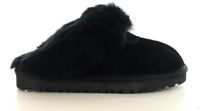 Hafjes Hafkamp Modeschoenen Hafjes Cozzia Dames Pantoffels Suède Wol Zwart Maat 38