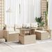 Maison Exclusive - Ensemble de meubles de jardin 6 pièces avec canapé et coussins, beige, en polyrotin