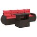 vidaXL Loungeset met kussens, polyrotin, acacia, bruin