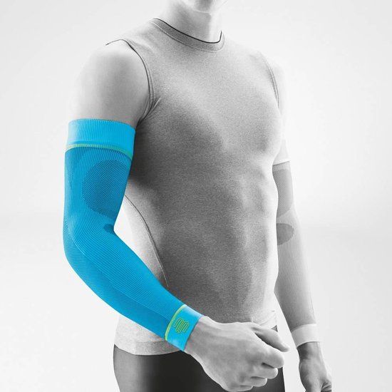 Bauerfeind Sport Compressie Arm Sleeve - Riviera Blauw - Korte Sleeve - L - Per Paar