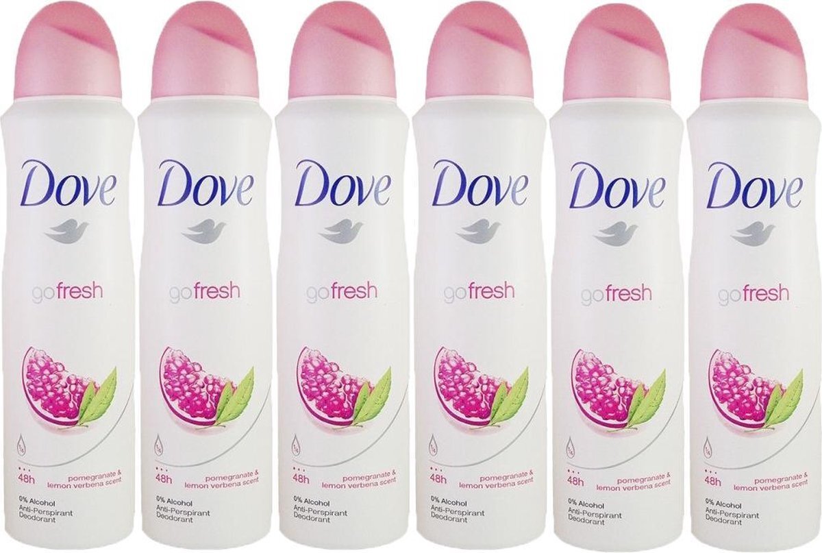 Dove Go Fresh Granaatappel Deodorant Spray - 6 x 150ml - Voordeelverpakking