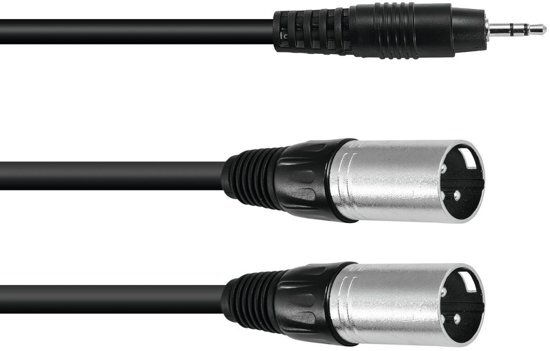 Omnitronic Adaptercable 3.5 Jack/2xXLR M 3m bk