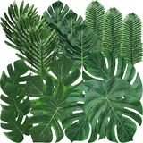 96 stuks palmbladeren kunstmatige tropische bladeren decor jungle bladeren tropische palmbladeren partij decoraties safari decoraties