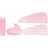 Brushworks Luxe haarhanddoeken - 2 stuks, roze, één maat