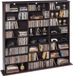 VEVOR meuble de rangement pour DVD avec 24 compartiments (8 niveaux), étagère multimédia, meuble autoportant 142x22x130cm, marron