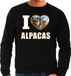 Bellatio Decorations I love alpacas trui met dieren foto van een alpaca zwart voor heren - cadeau sweater alpacas liefhebber XXL