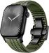 Qubix - Bracelet en silicone - Vert (fermoir noir) - Convient pour Apple Watch 44mm / 45mm / 46mm / 49mm