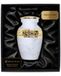 Witte Souvenir urn - Mini urn voor menselijke as - Herdenkingsurn voor volwassen as klein met zwarte doos - Eer je geliefde met kleine witte urn