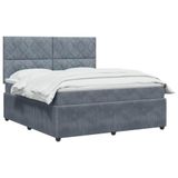 vidaXL Boxspringbed met matras Donkergrijs 180 x 200 cm Fluweel