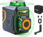 Merkloos Groene laserwaterpas 2x360° met magnetische ondersteuning – Zelfnivellerende bouwlaser met Li-ion batterij