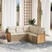 Maison Exclusive - Ensemble de jardin pour le jardin, composé de 5 pièces avec coussins, couleur : beige, matériau : polyrotin