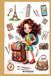 Cute Traveler Girl Unlined Notebook: Mustard Yellow 6x9 Inches 120 Pages Journal for Girls, Teens & Kids, Travel Journal, Aesthetic School Supplies & Journaling Gift