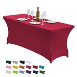 CWK Stretch Spandex Tafelhoes voor Rechthoekige Tafels - Apple Rood