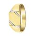 Lucardi Heren Zilveren bicolor goldplated heren zegelring mat/glans - Ring - 925 Zilver - Goudkleurig - 18 / 57 mm
