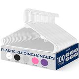 Serenelife Witte Plastic Kledinghanger Set - 100 Stuks