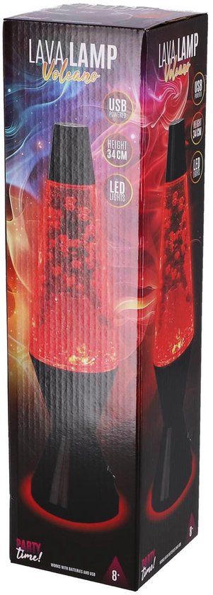 Overige merken Party Time Lava Lamp Vulkaan Zwart/Rood
