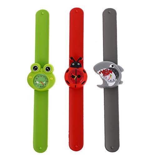 VILLCASE 3 stks kinderen kijken cartoon pols horloges kloppen horloge cadeau voor studenten