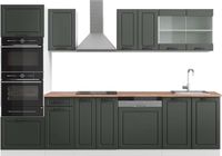 Vicco R-Line Complete keukeneenheid – 300 cm met hoge kast, WB Eik Antraciet landhuis/wit
