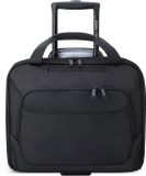 Delsey Parvis Plus Mallette de pilote 38 x 42 x 17 cm – 24L – Compartiment pour ordinateur portable 15,6” – Sangle de chariot – 2 roues – Noir