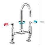 Crosswater Belgravia keukenkraan 2 gats witte grepen chroom