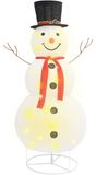 vidaXL LED-sneeuwpop kerstdecoratie, luxe stof, 180 cm