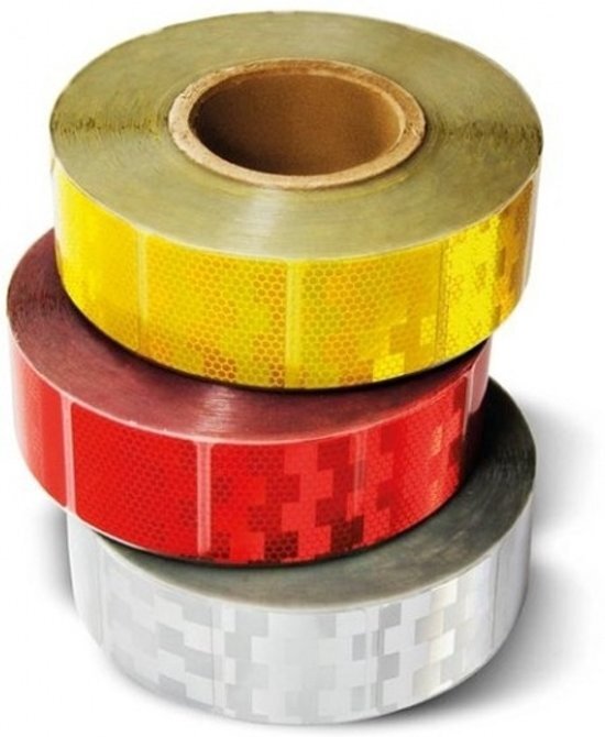 ABC-LED Reflecterende Tape wit- Rol 50 meter