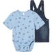 LUPILU Ensemble bébé, 2 pièces, haute teneur en coton biologique. (Bleu foncé/bleu clair, 80)
