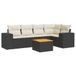 vidaXL 6-delige Loungeset met Kussens, Poly Rattan, Zwart