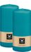 Wiedemann Cilinderkaars/stompkaars - 2x - turquoise blauw - 15 x 7 cm - 63 branduren