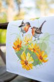 Vervaco Perlaida loper kit - Roodborstjes en bloemen - PN-0161964
