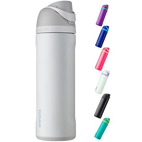 OWALA Sip geïsoleerde roestvrijstalen waterfles met stro - Shy Marshmallow - 24 oz