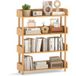 Costway - Bibliothèque en bois de pin 4 niveaux, étagères ouvertes 80x24x102 cm, garde-corps surélevés 10 cm, charge 80 kg