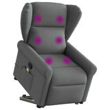 VidaXL Sta-op-massagestoel verstelbaar stof donkergrijs