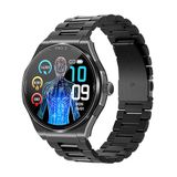 Knauermann PRO 3 (2024) zwart - gezondheidshorloge Smartwatch met telefoonfunctie - ECG + HRV en SOS-functie - AMOLED-display, BT Bluetooth - slaapapneu - titanium band zwart
