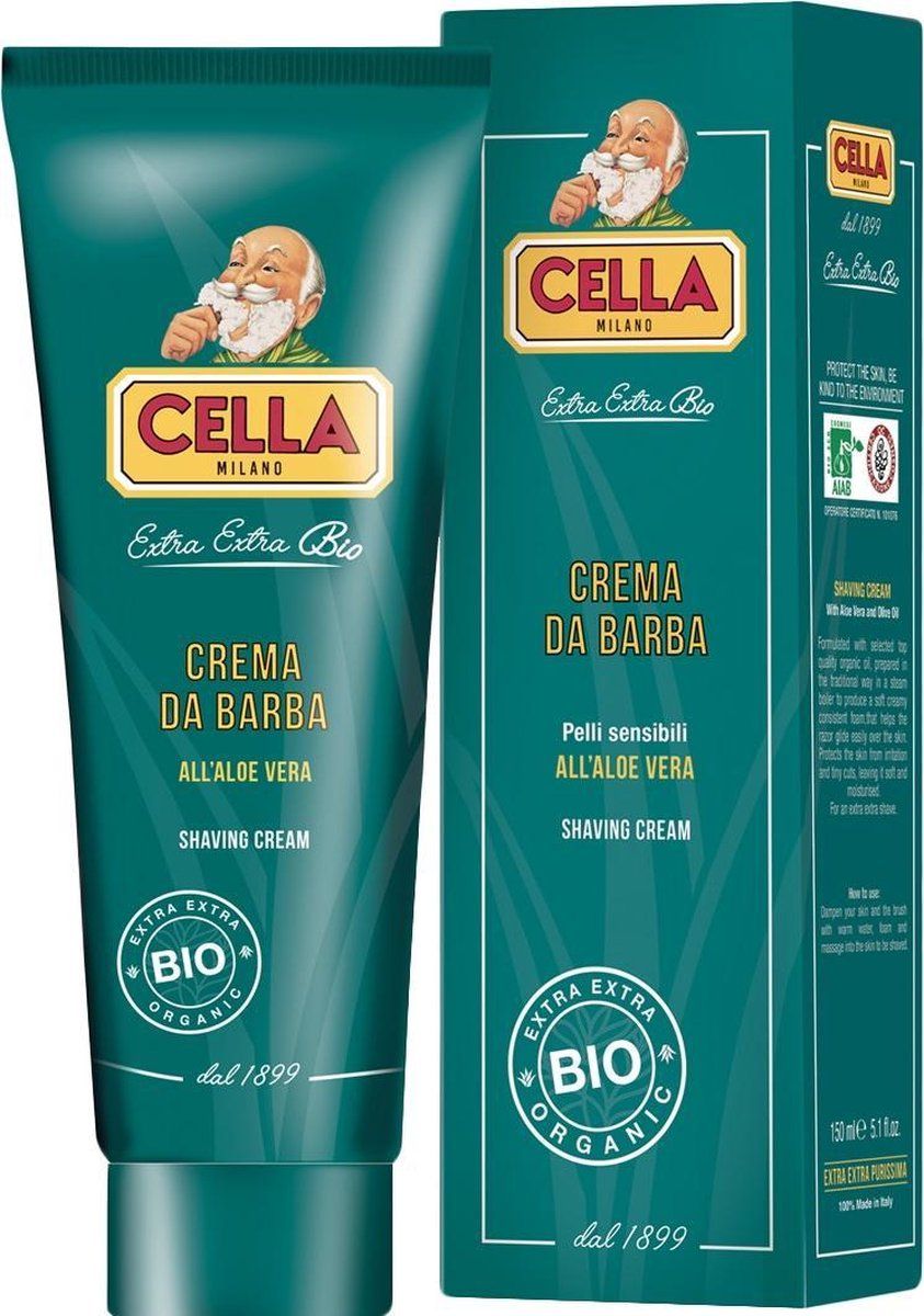 Cella Scheercrème Tube Bio - Aloë Vera - 8001117570631