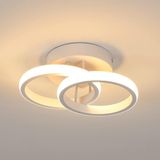 Goeco LED Plafondlamp, 2 Vlammen, Modern Rond Design Plafondlamp, 3000K Warm Wit Licht, 22W LED Lamp, Siliconen Afdekking, LED Licht voor Woonkamer, Slaapkamer, Keuken, Wit