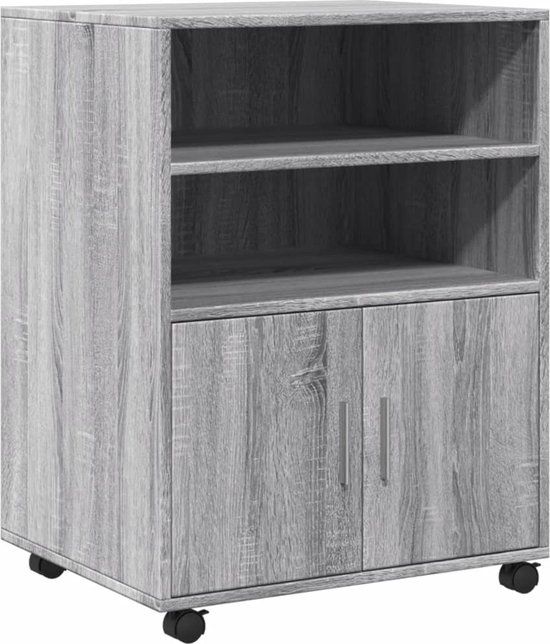 vidaXL Rolkast 60x48x81 cm bewerkt hout grijs sonoma eikenkleurig