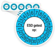 Keuringsstickers Ricard Keuringsstickers ESD Getest op 2027 | 50 stuks, Ø 35 mm | Buiten Blauw