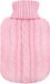 Housse de poche à eau chaude, 2 litres - Tricot torsadé, couleur rose