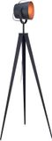 Teamson Home Artiste Modern Statief Vloerlamp - Zwart/Roos Goud - Metaal Poten - 158 cm hoog
