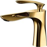 Zouma B.V. Robinet de salle de bain avec effet cascade, mitigeur de lavabo, mitigeur à levier unique, mitigeur de toilettes de salle de bain, doré