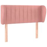 vidaXL Hoofdbord met randen 103x23x78/88 cm fluweel roze