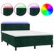 vidaXL Boxspringbed met matras en LED-verlichting, fluweel, donkergroen, 140x200 cm