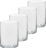 Trend Candles Theelichthouder - 4x - transparent - verre - haut modèle - 5,5 x 6,5 cm
