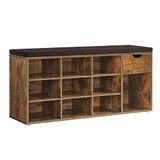 Vasagle schoenenbank, schoenenrek met lade en open vakken, 104 x 30.5 x 48 cm