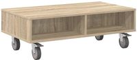 vidaXL Bijzettafel met wielen Sonoma eiken 90 x 50 x 30 cm