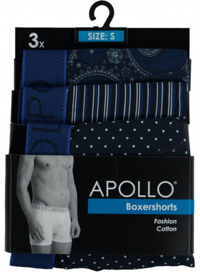 Apollo boxershort heren katoen navy 3 stuks